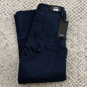 Hudson Jeans Mid-Rise Straight Leg Deep Indigo Denim Color: obscurity blue 27/4